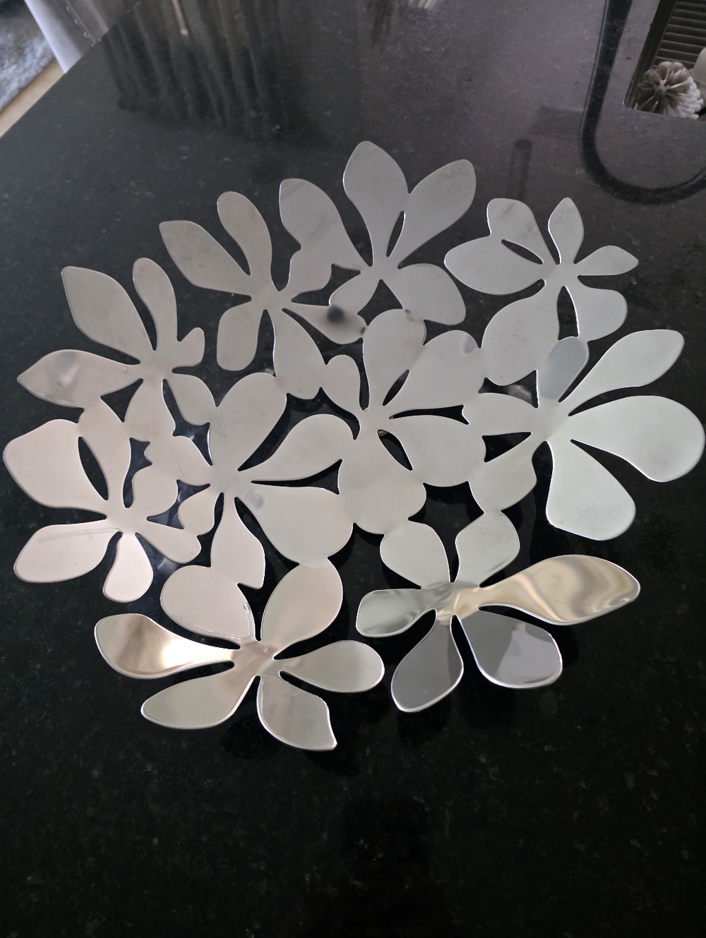 IKEA Stockholm fruit Bowl flower metal bowl designed by Monika Mulder 16” round